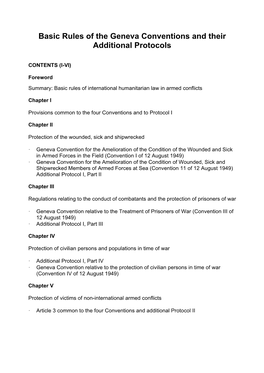 Geneva Conventions and Their Additional Protocols