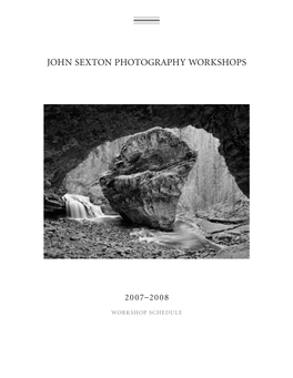 John Sexton Photography Workshops