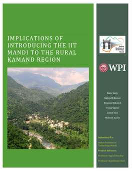 Implications of Introducing the Iit Mandi to the Rural