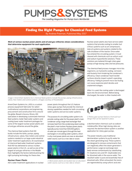 Finding the Right Pumps for Chemical Feed Systems by Andrew Freeman, Published May 2017