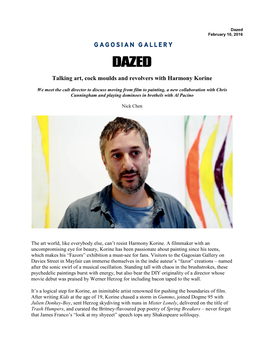 Talking Art, Cock Moulds and Revolvers with Harmony Korine
