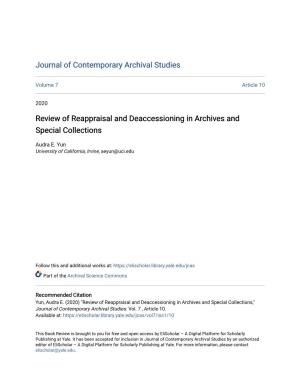 Review of Reappraisal and Deaccessioning in Archives and Special Collections