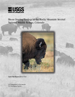 Bison Grazing Ecology at the Rocky Mountain Arsenal National Wildlife Refuge, Colorado