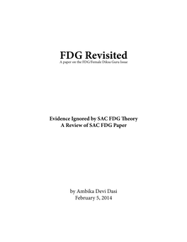 FDG Revisited