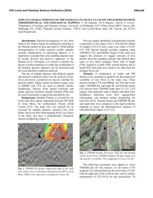 Surface Characteristics of the Daedalia Planum Lava Flow Field Derived from Thermophysical and Geological Mapping