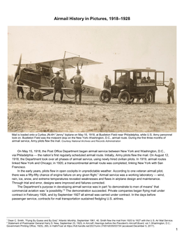 Airmail History in Pictures, 1918–1928