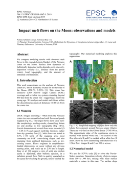 Impact Melt Flows on the Moon: Observations and Models