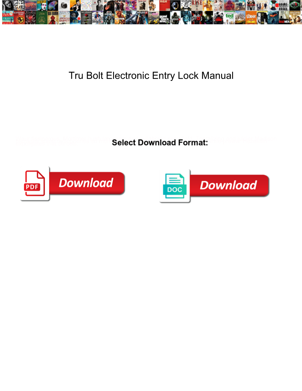 Tru Bolt Electronic Entry Lock Manual