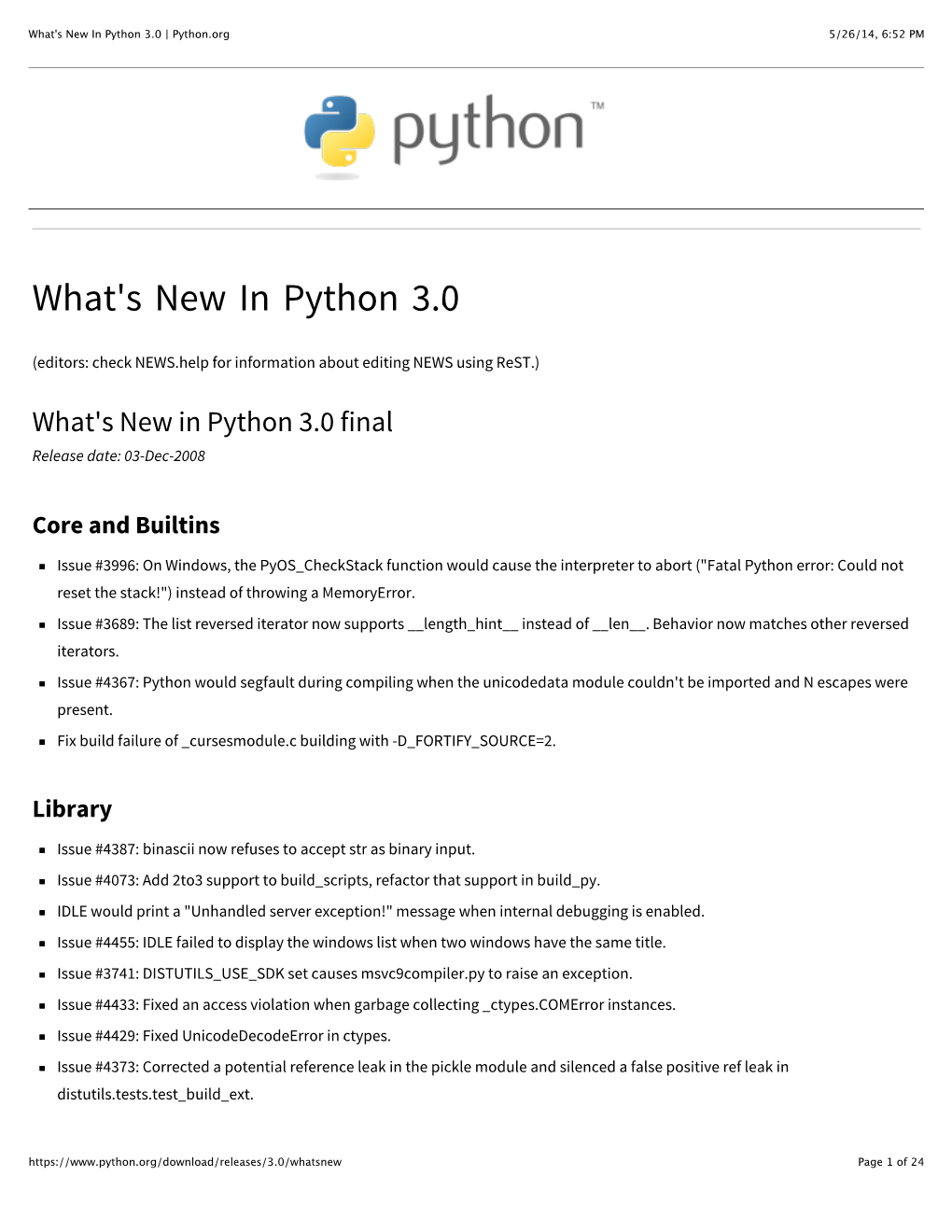 Python.Org 5/26/14, 6:52 PM