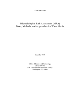 Microbiological Risk Assessment (MRA) Tools, Methods, and Approaches for Water Media