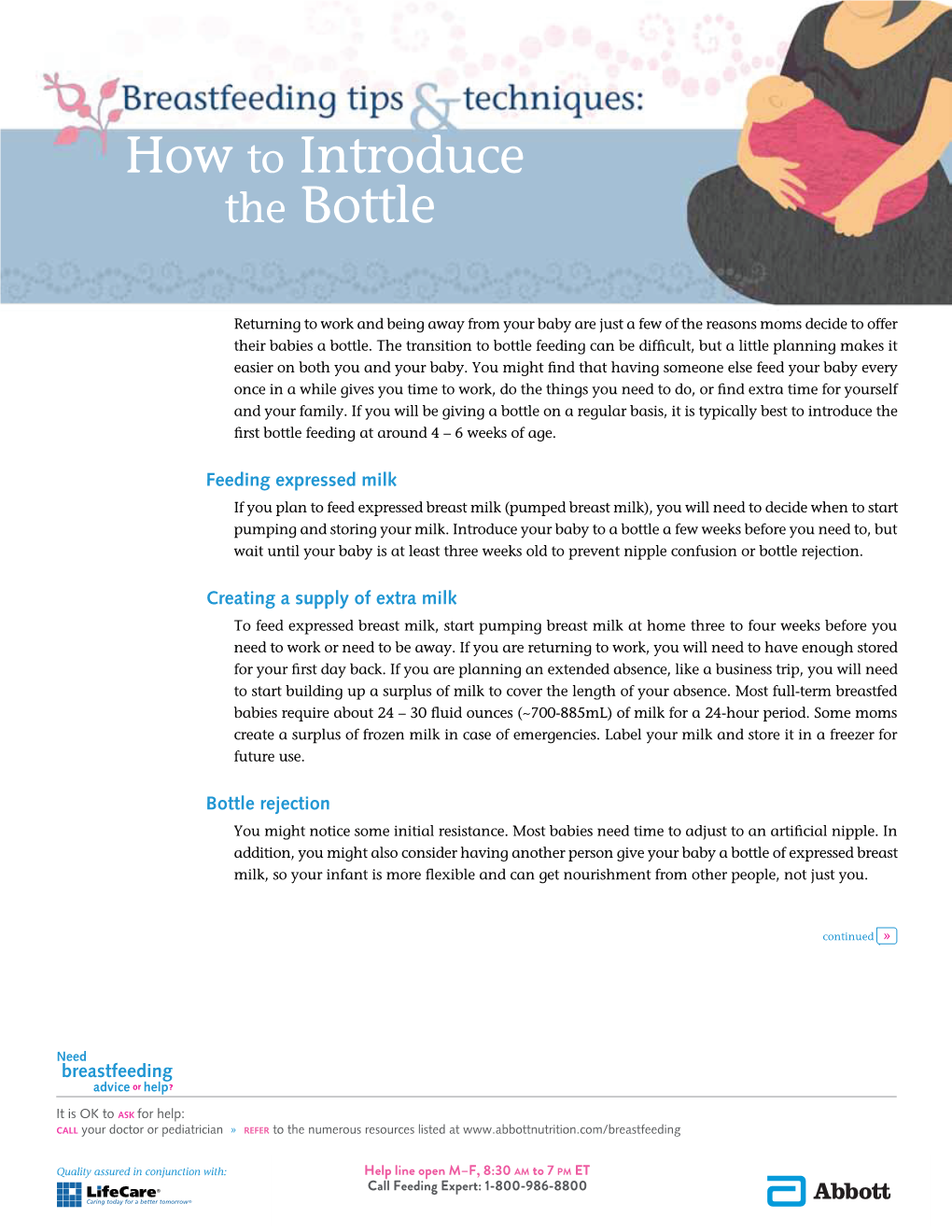 How to Introduce the Bottle