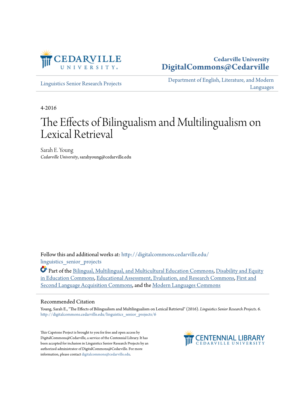 The Effects of Bilingualism and Multilingualism on Lexical Retrieval