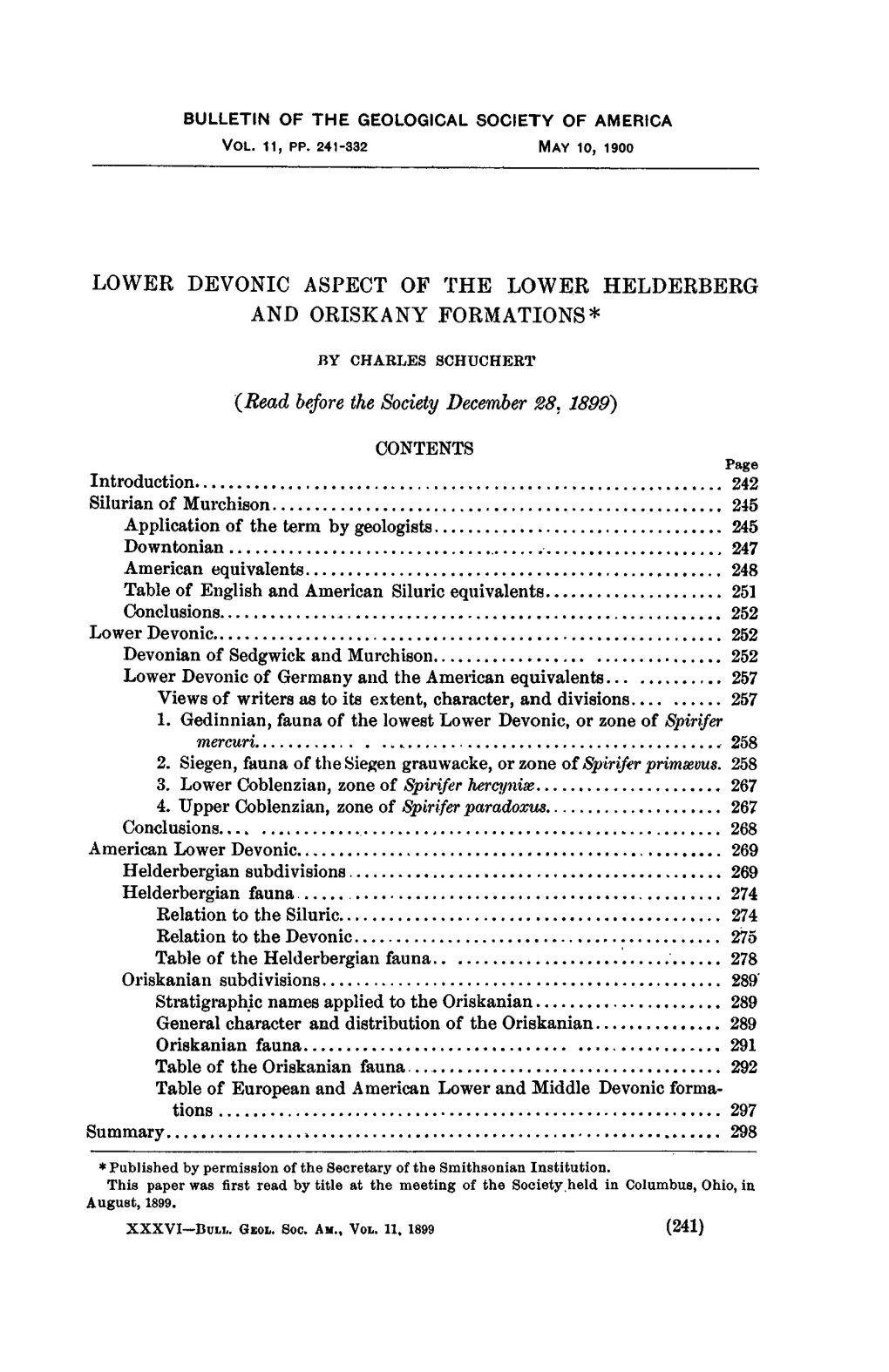 Lower Devonic Aspect of the Lower Helderberg and Oriskany Formations*