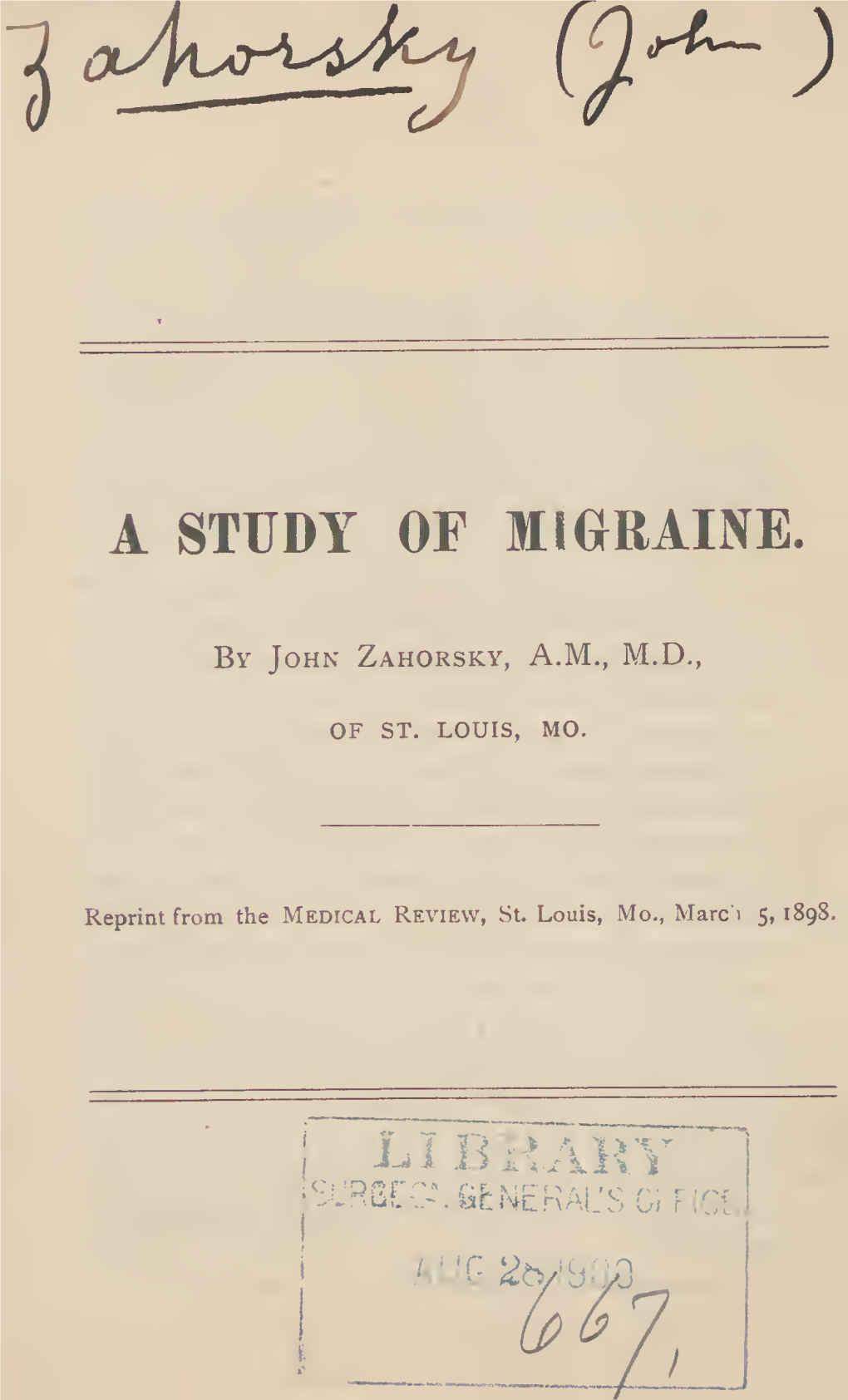 A Study of Migraine