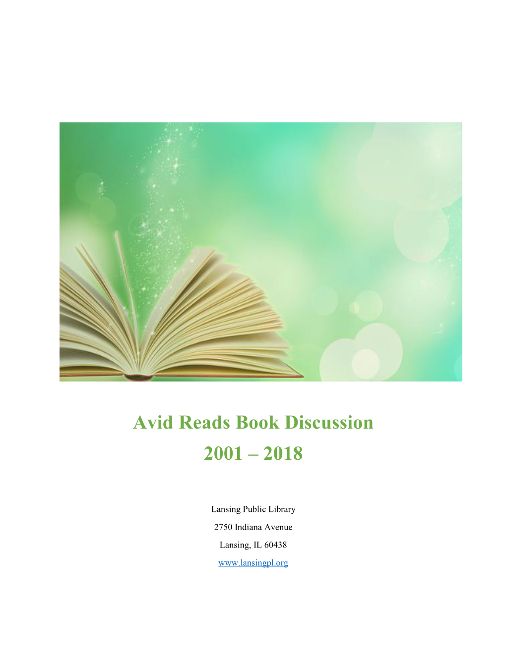 Avid Reads Book Discussion 2001 – 2018
