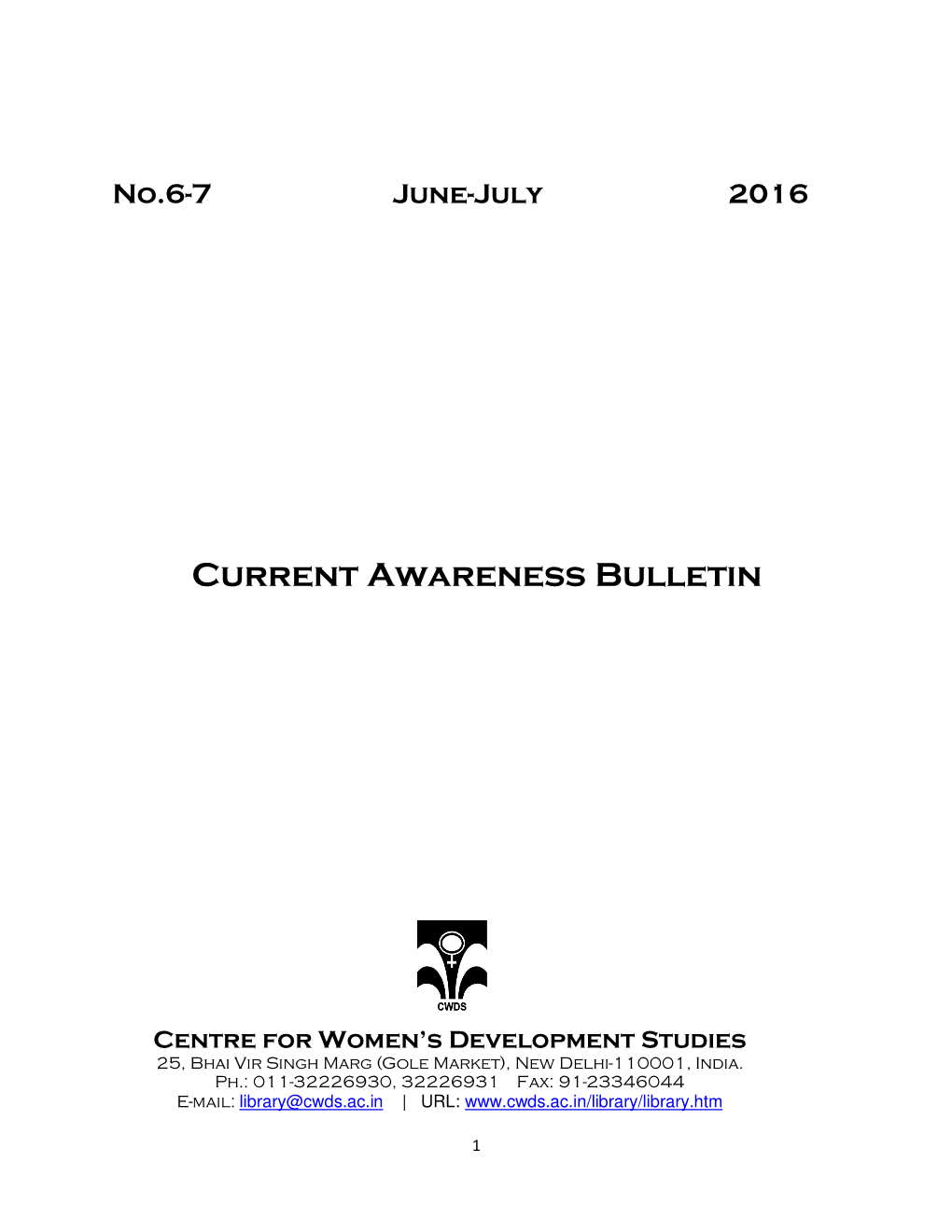 Current Awareness Bulletin