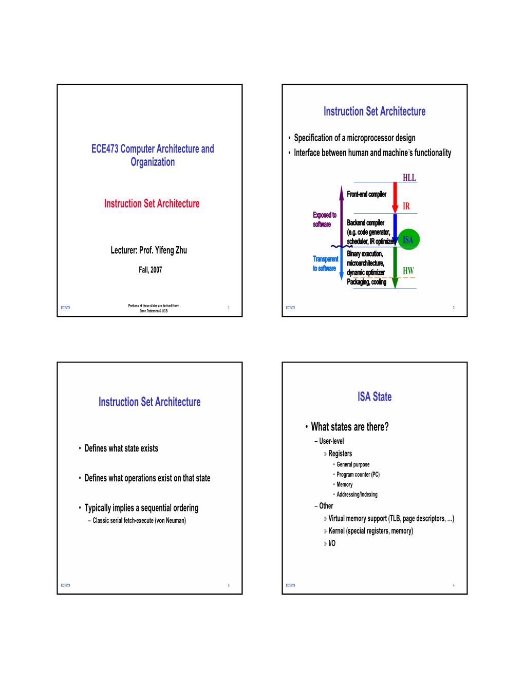 Instruction Set Architecture