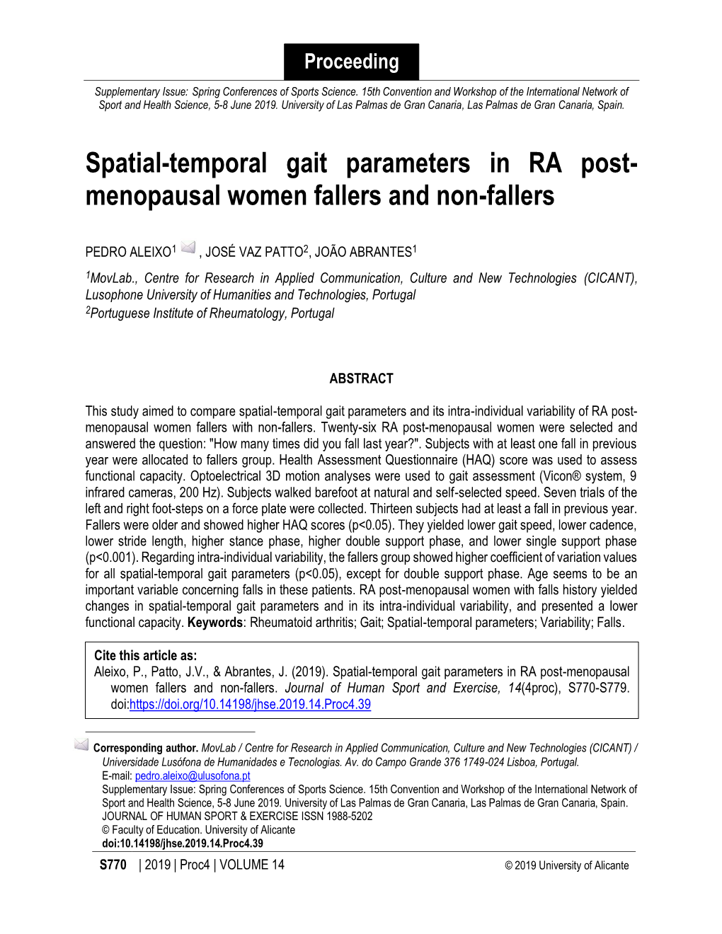 Menopausal Women Fallers and Non-Fallers