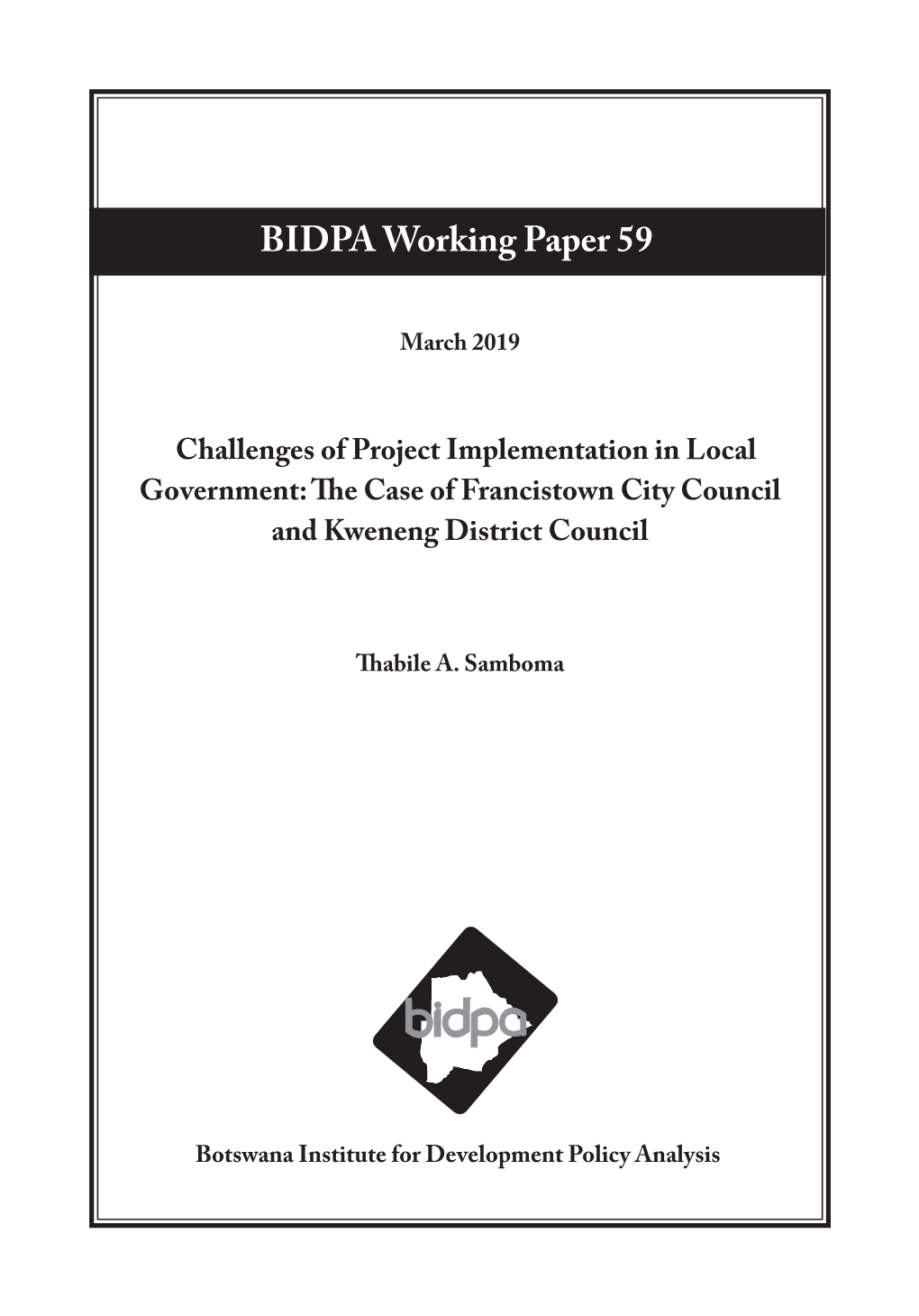 BIDPA Working Paper 59