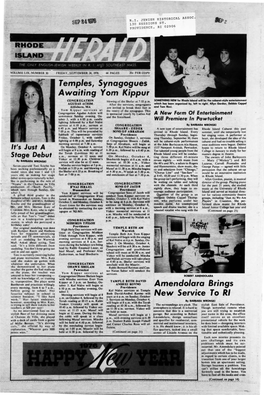 SEPTEMBER 24, 1976 44 PAGES 20C PER COPY Temples; Synagogues Awaiting Yom Kippur