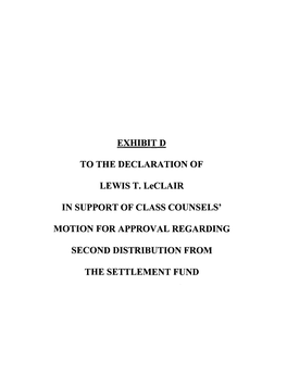 Declaration of Lewis T. Leclair in Support of 692 MOTION For