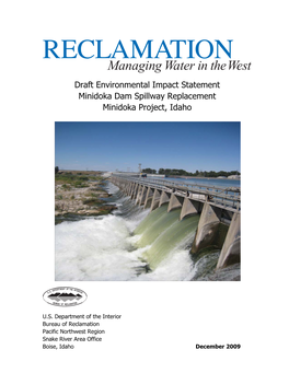 Draft Environmental Impact Statement, Minidoka Dam Spillway