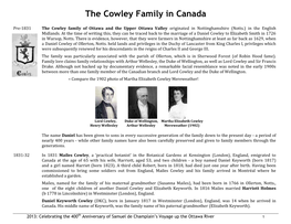 The Cowley Family in Canada