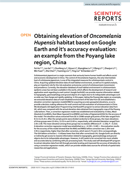 Obtaining Elevation of Oncomelania Hupensis Habitat Based On