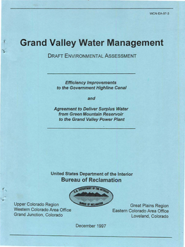 Grand V~Lley Water Management