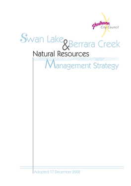 Swan Lake and Berrara Creek Natural Resources Management Strategy