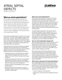 Atrial Septal Defects Genetic Testing