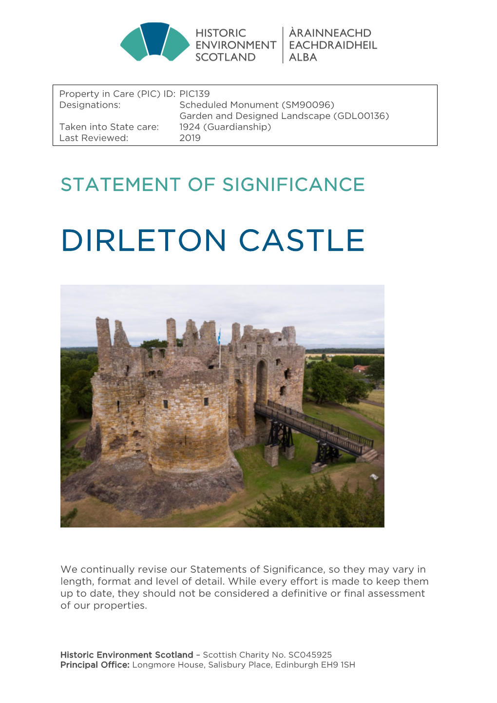 Dirleton Castle Statement of Significance