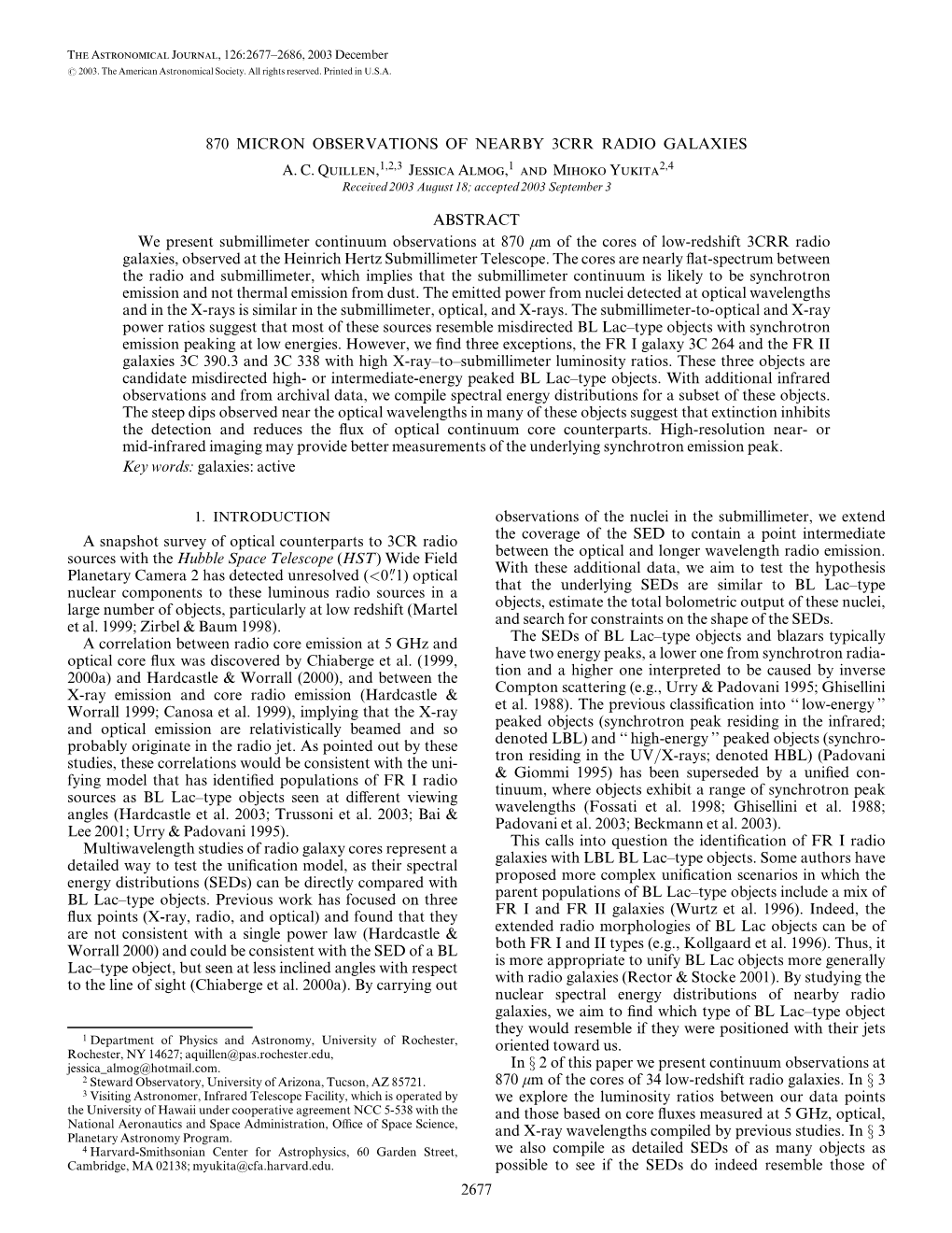 870 Micron Observations of Nearby 3Crr Radio Galaxies A