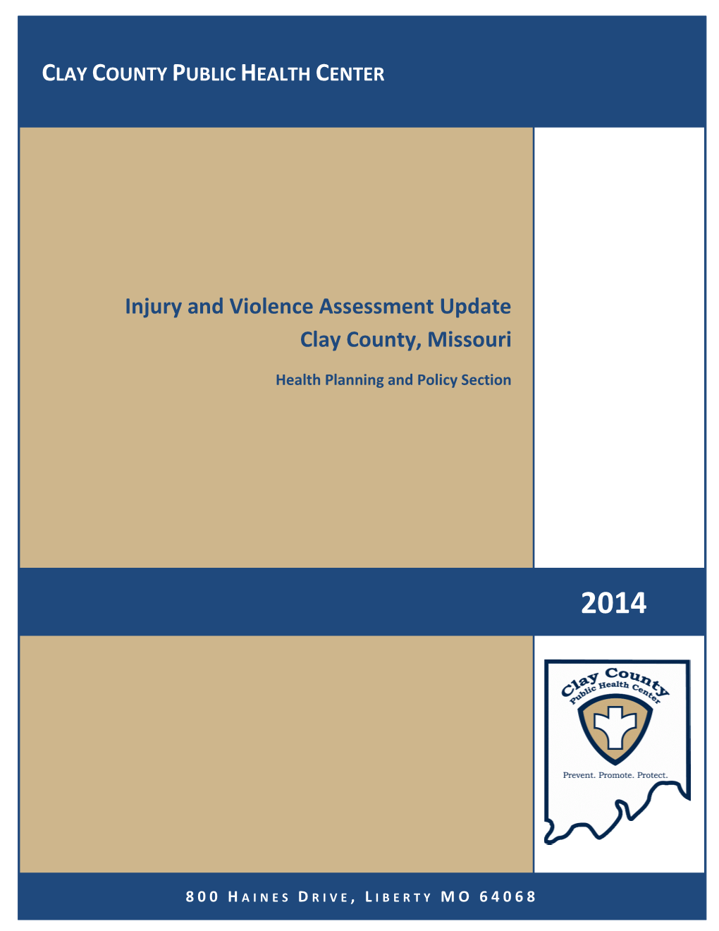 Injury and Violence Assessment Update Clay County, Missouri Health Planning and Policy Section