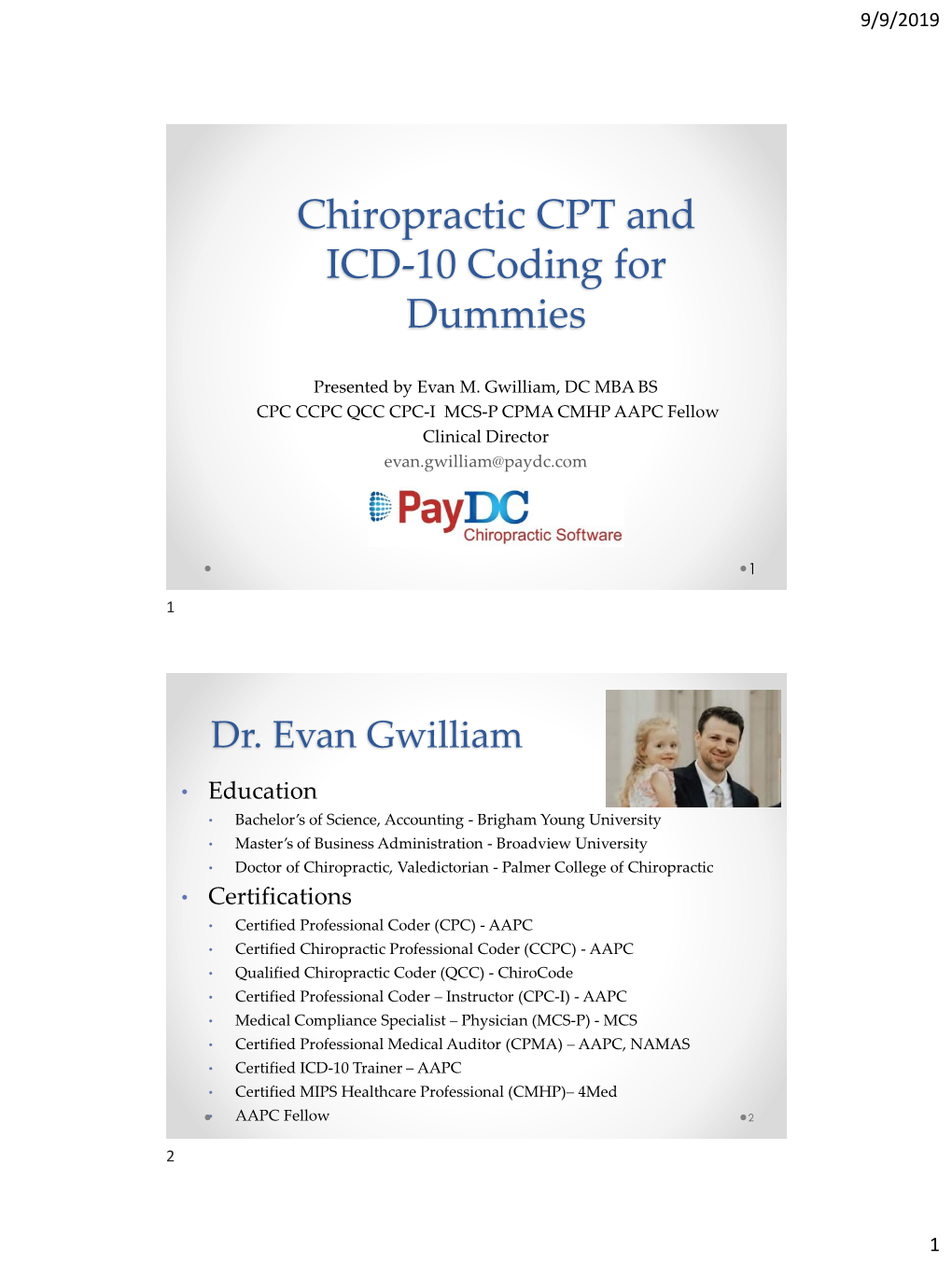 Chiropractic CPT and ICD-10 Coding for Dummies