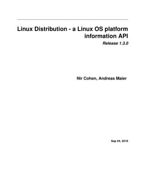 Linux Distribution - a Linux OS Platform Information API Release 1.3.0