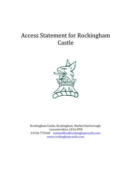 Access Statement for Rockingham Castle