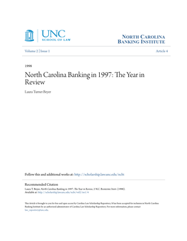 North Carolina Banking in 1997: the Year in Review, 2 N.C
