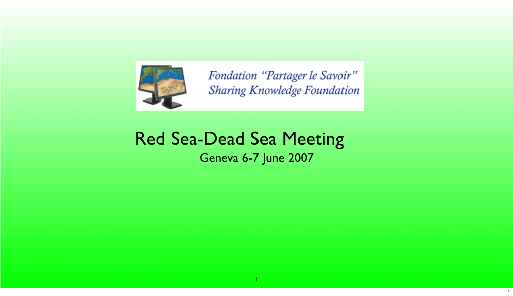 Red Sea-Dead Sea Meeting Boudewijn J
