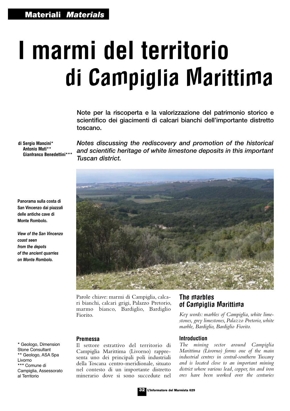 I Marmi Del Territorio Di Campiglia Marittima