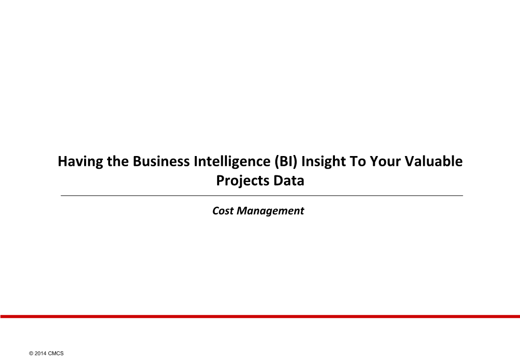 (BI) Insight to Your Valuable Projects Data