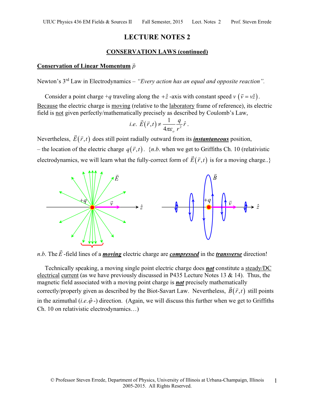 Conservation of Linear Momentum, Maxwell's Stress Tensor