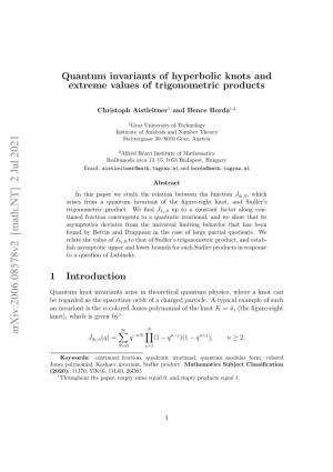 Quantum Invariants of Hyperbolic Knots and Extreme Values Of