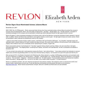 Revlon Signs Oscar-Nominated Actress Julianne Moore