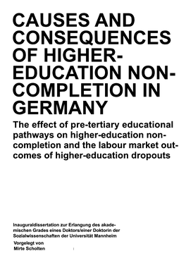 Causesand Consequences of Higher Education Non