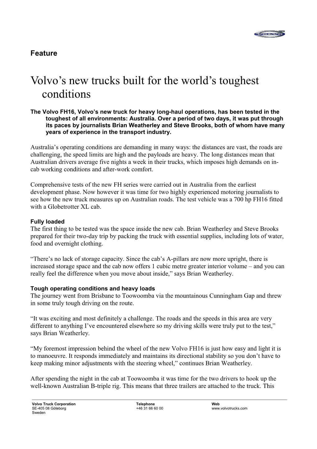 Volvo S New Trucks Built for the World S Toughest Conditions