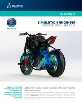 Simulation Engineer 3Dexperience User Role