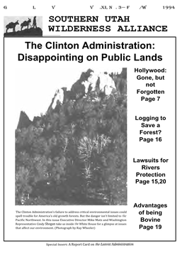 SOUTHERN UTAH WILDERNESS ALLIANCE the Clinton Administration