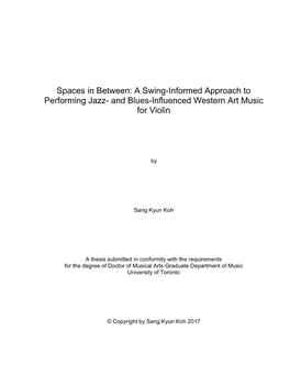 A Swing-Informed Approach to Performing Jazz- and Blues-Influenced Western Art Music for Violin