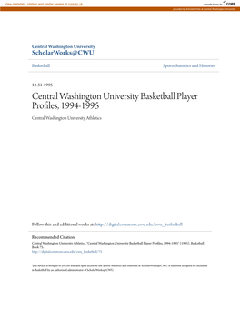 Central Washington University Basketball Player Profiles, 1994-1995 Central Washington University Athletics